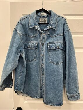 Silver Jeans Faded Blue Denim Button-Front Jacket